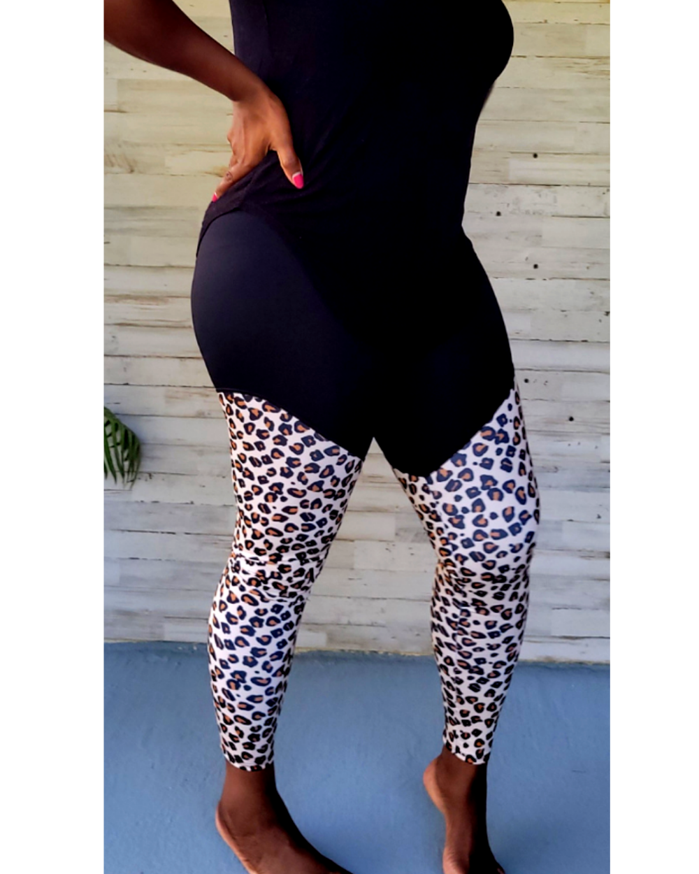 Womens Sports Leggings, Compression Leggings With Leopard Print